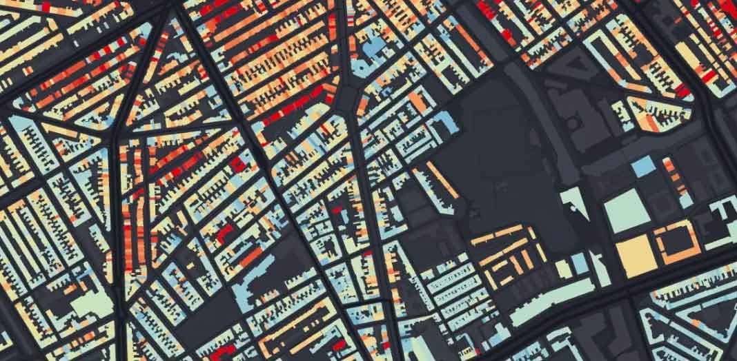 Map of the neighborhood with highlighted collaboration areas